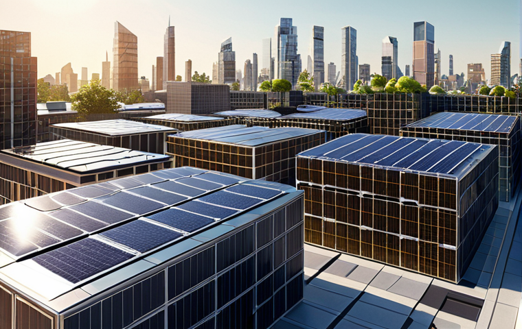 **

A futuristic cityscape showcasing solar rooftops made of perovskite materials blending seamlessly with building facades. The image should emphasize sustainability and advanced technology, with bright, clean energy aesthetics. Include subtle hints of electronic devices powered by these solar cells.

**