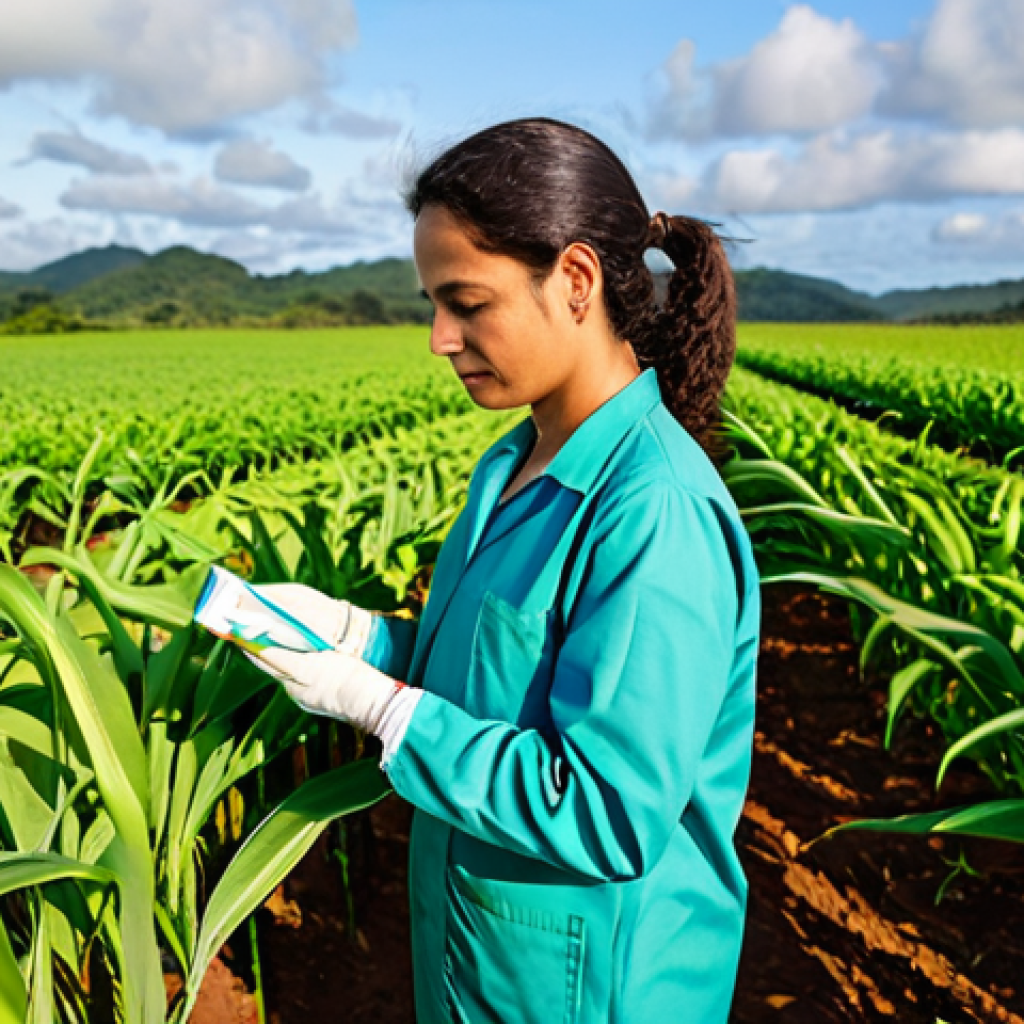 환경과 인류의 관계 - Sustainable Agriculture**

"A professional female agricultural scientist, fully clothed in field att...
