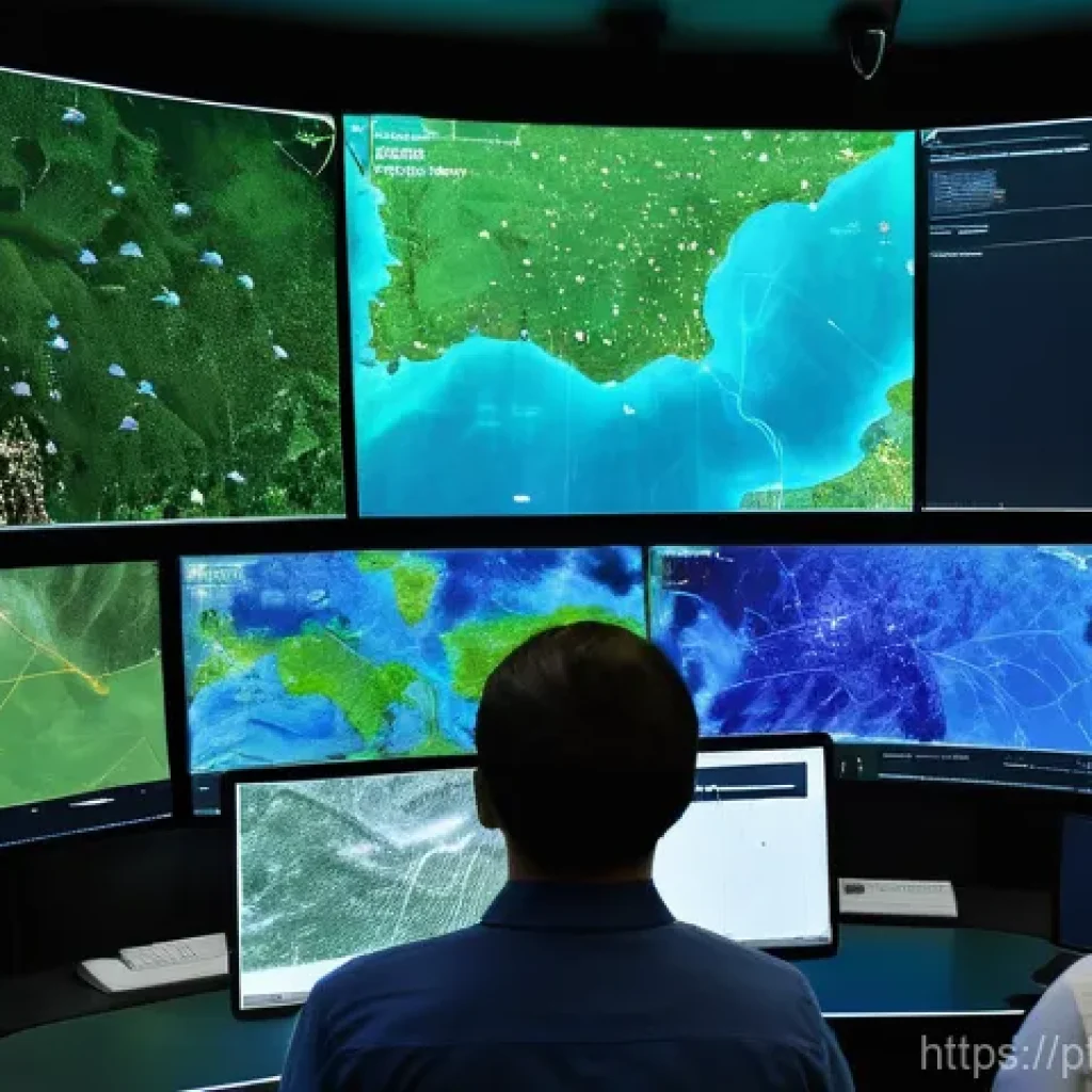 환경학을 위한 혁신적 연구 - **AI-Powered Environmental Monitoring and Disaster Prediction**
    Imagine a futuristic, brightly l...