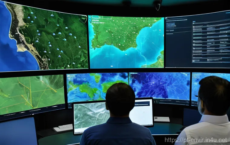 환경학을 위한 혁신적 연구 - **AI-Powered Environmental Monitoring and Disaster Prediction**
Imagine a futuristic, brightly l...