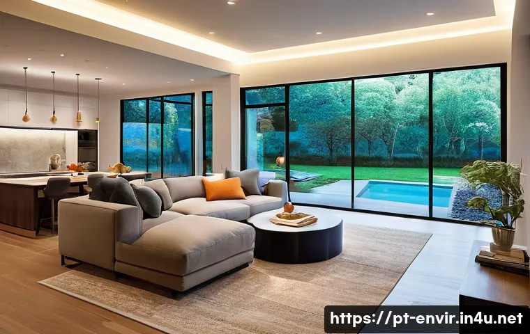 에너지 효율화 기술 - **Prompt 1: Intelligent Lighting and Natural Light in a Modern Home**
    "A bright, inviting living...